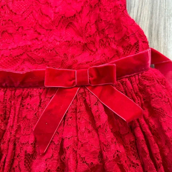 Lilt Girls Holiday Lace Dress Christmas Special Event in Red Size 10/12 - Picture 4 of 7